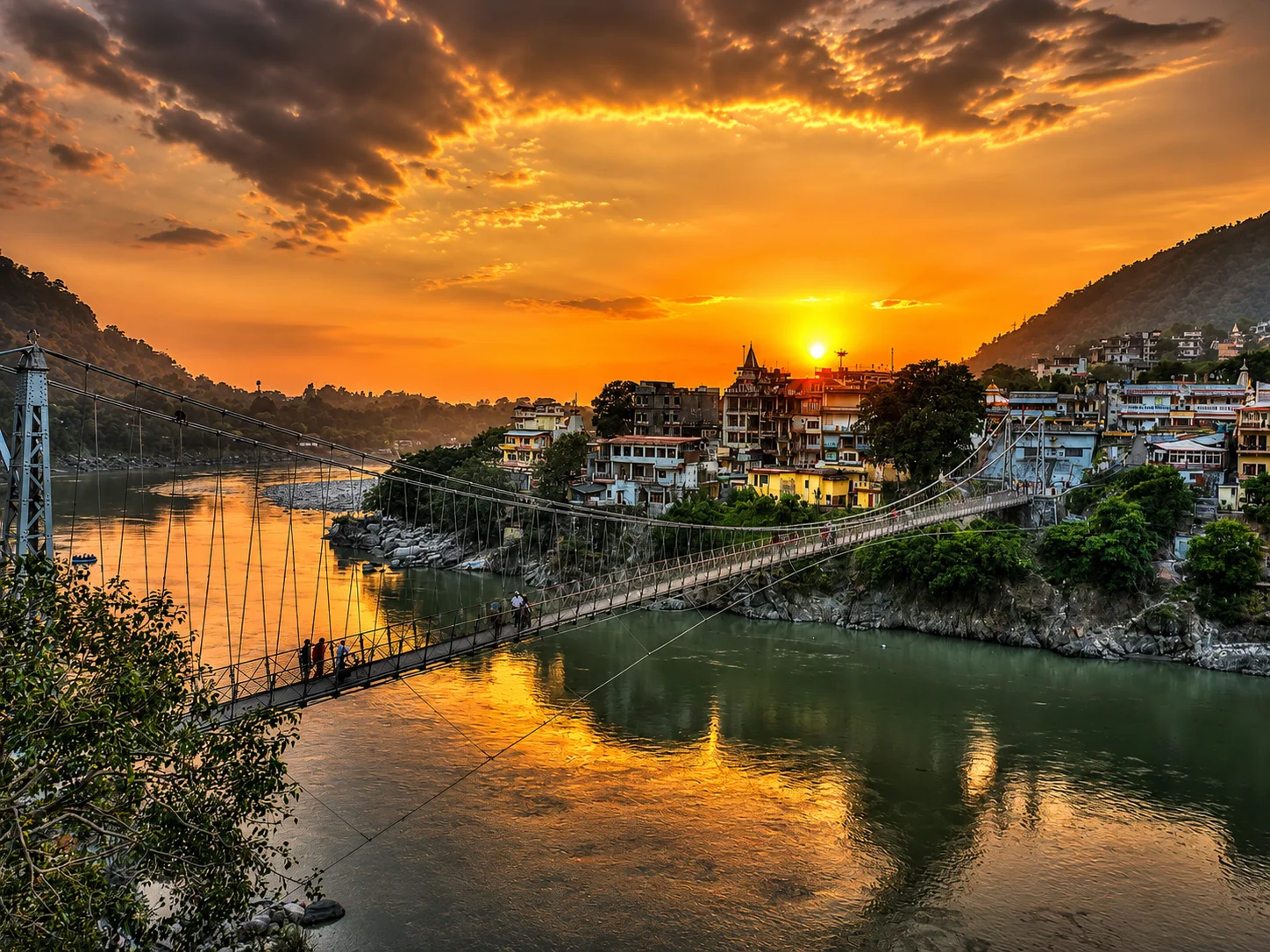 Scenic overview of Rishikesh Ganges River near the best homestay in Dehradun